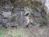 A cliff found on the Gossman farm, sporting several caves